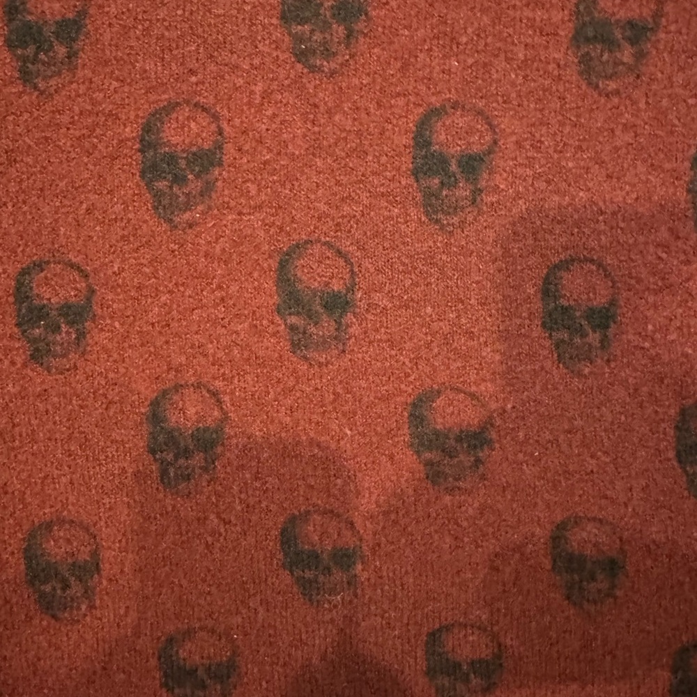 Skull Cashmere Wool Blend Skull Print Sweater - Picture 5 of 15